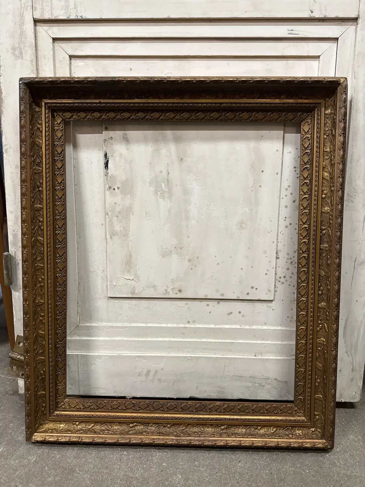 Gold Frame With Diamond Pattern As Found 1
