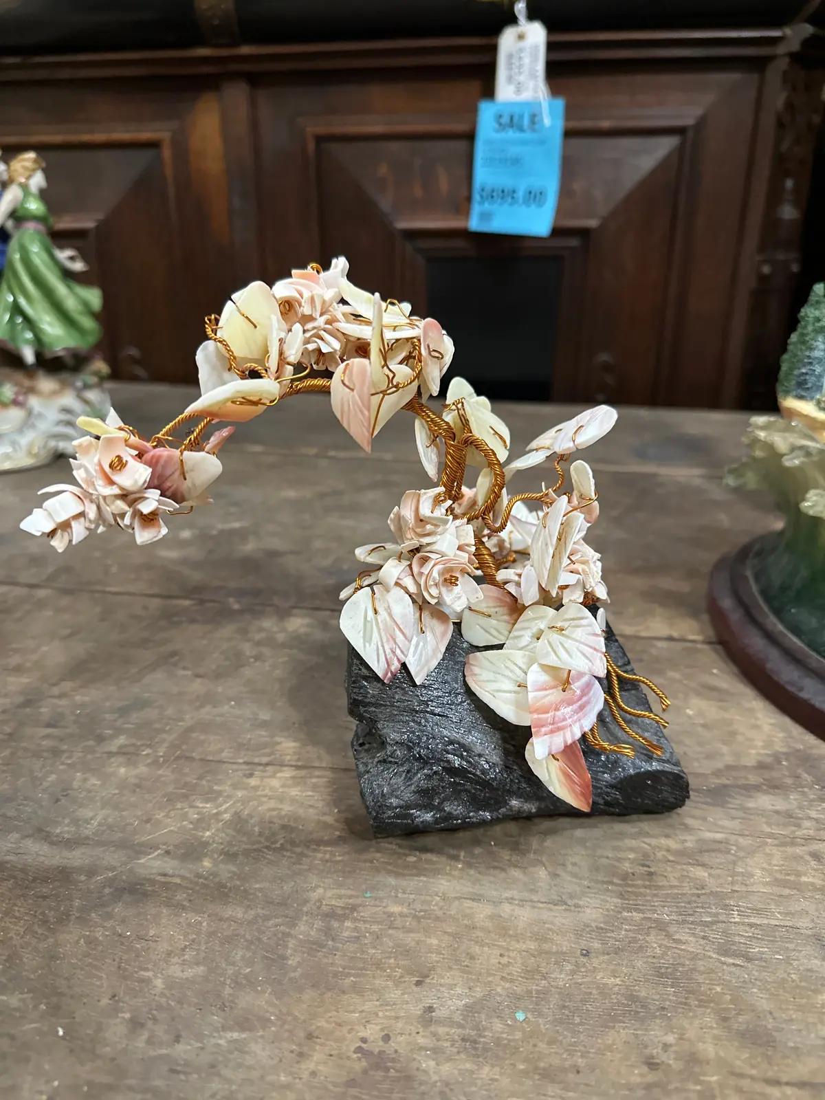 Vintage Copper And Shell Bonsai Tree 1