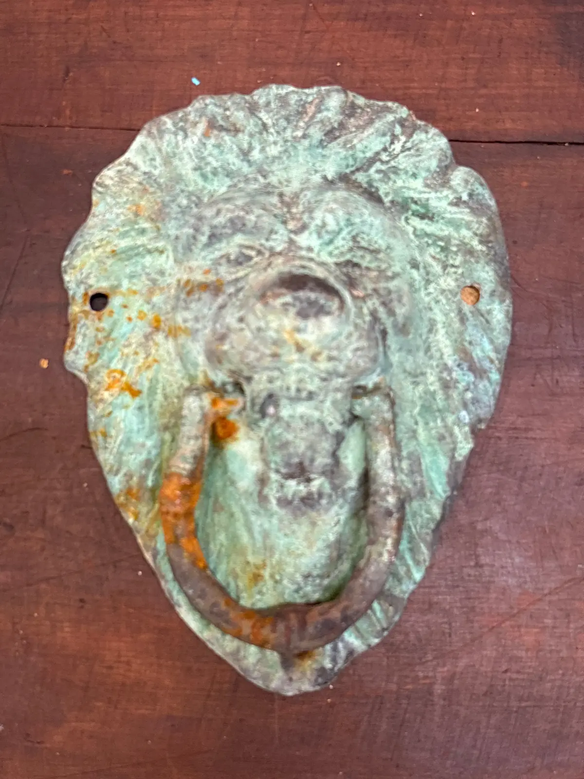 Verdigris Lion Knocker 1