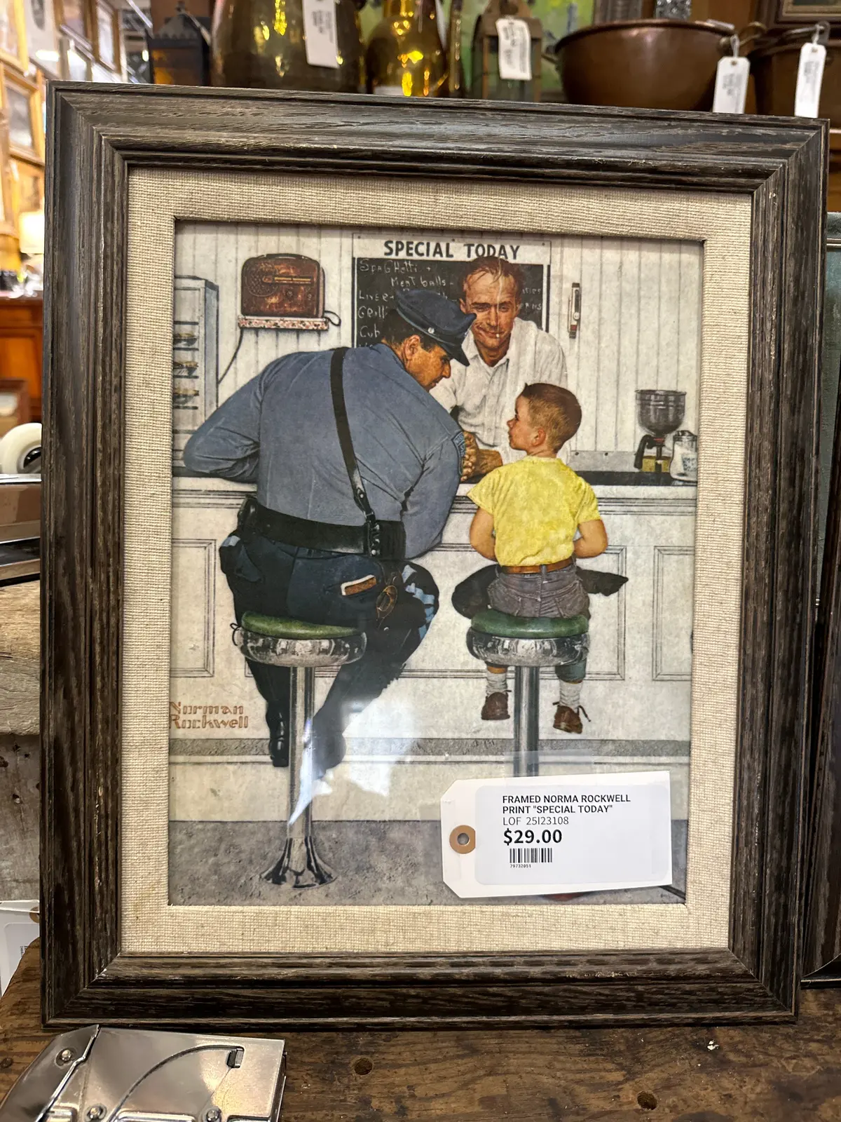 Framed Norma Rockwell Print "Special Today" 1