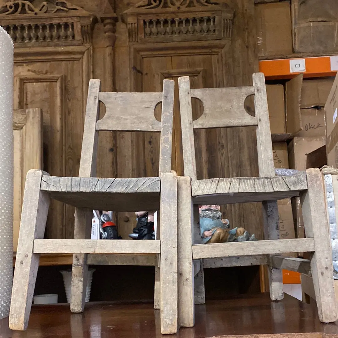 Pair Of Rustic Row Children's Chair 1