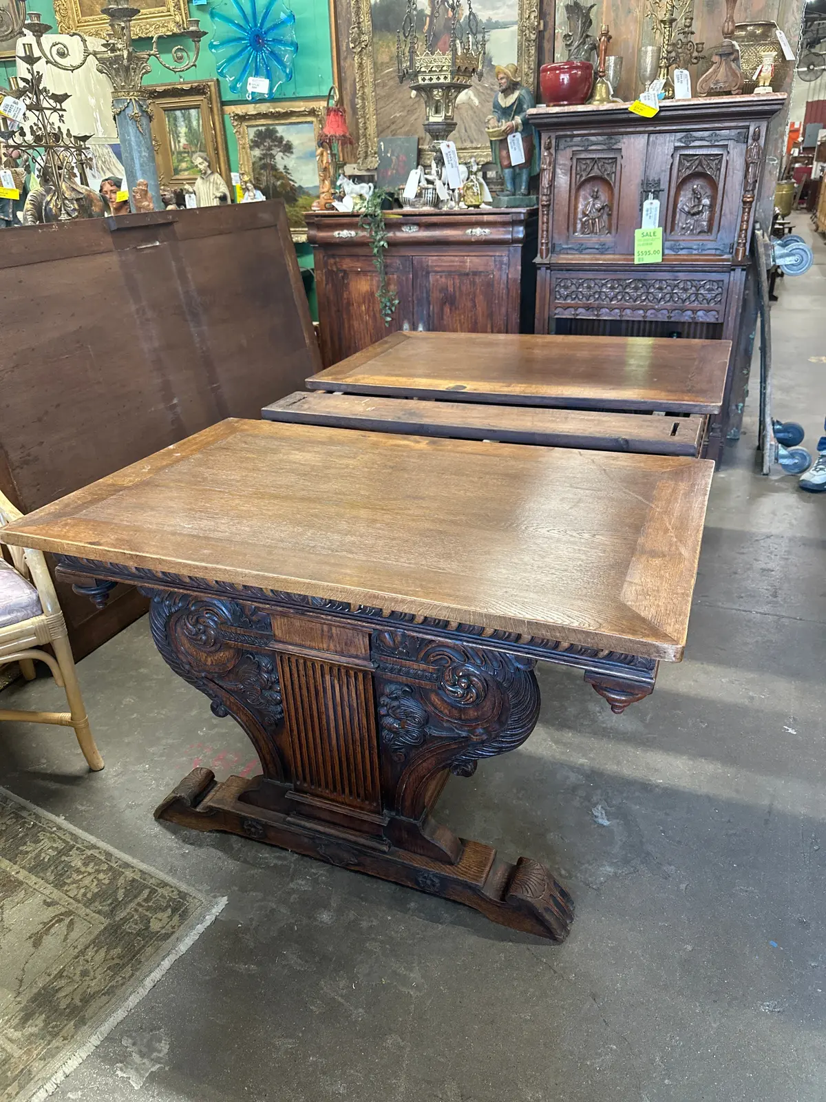 Neo Renaissance Oak Draw Leaf Dining Table 1