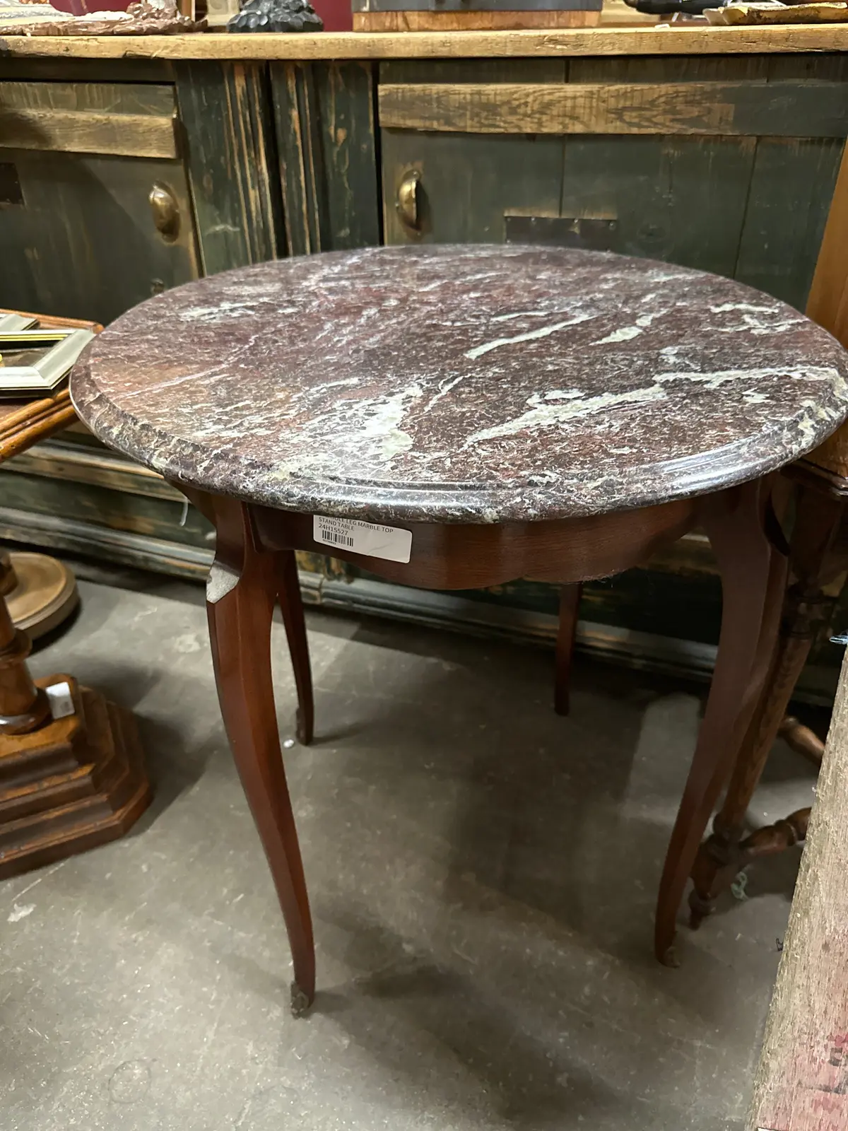 Cabriole Leg Marble Top Stand Table 1