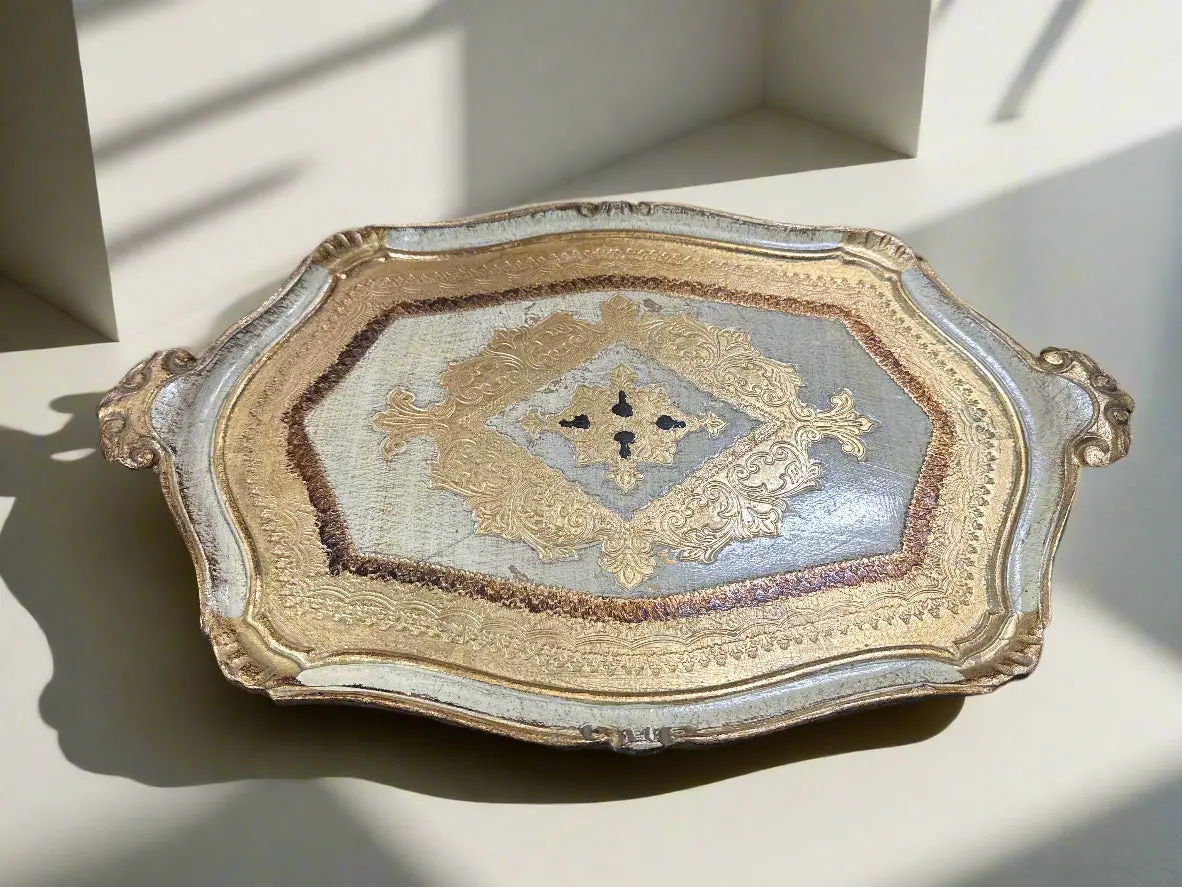 Large Florentine Gold Tray 1