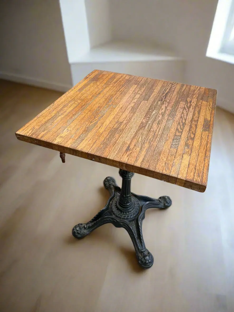 Oak Top Iron Base Pub Table 1