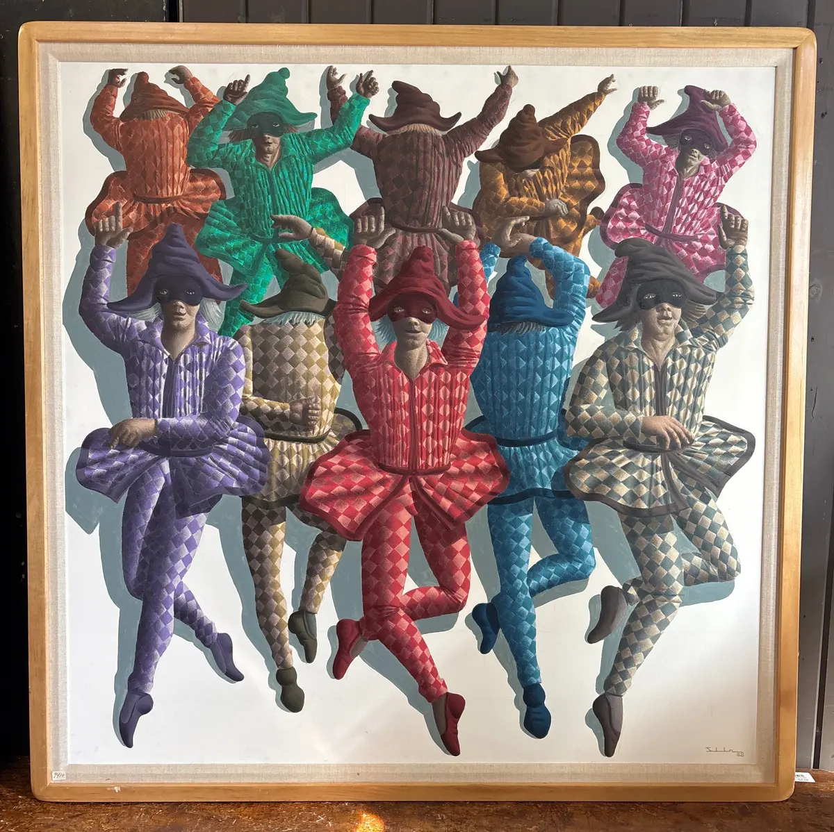 Large Harlequin Oil Painting 1