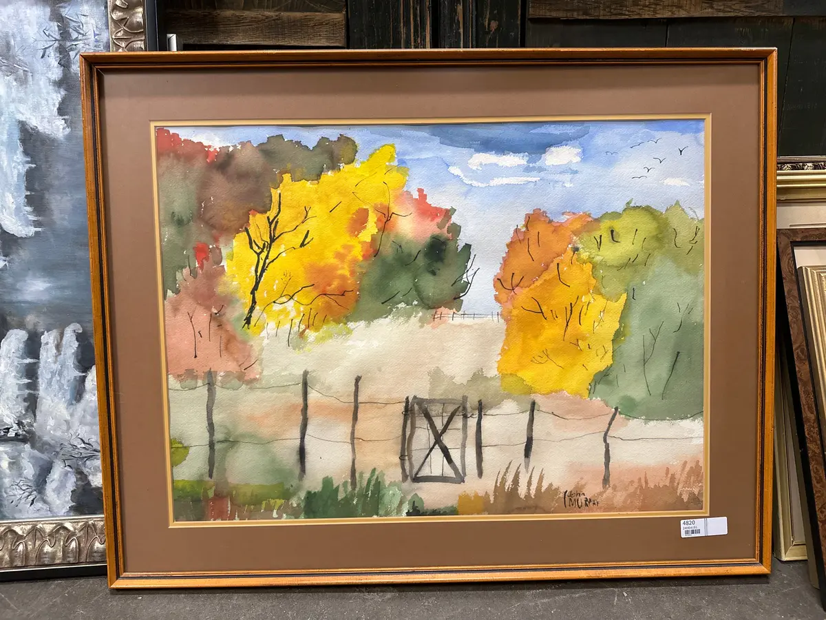 Signed Watercolor Of Autumn By John Murphy 1