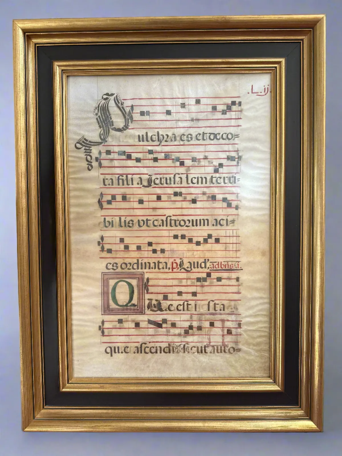 Framed Vellum Music Sheet 1