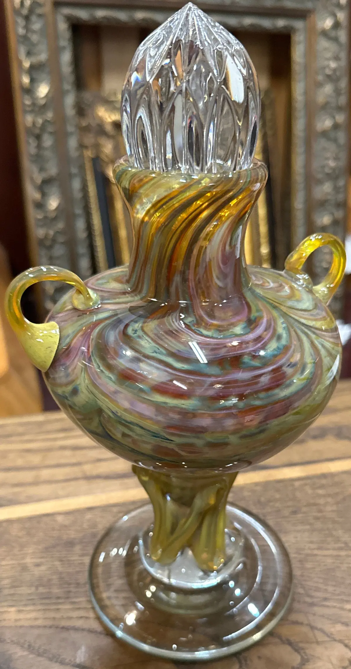 Yellow And Orange Murano Glass Urn 1