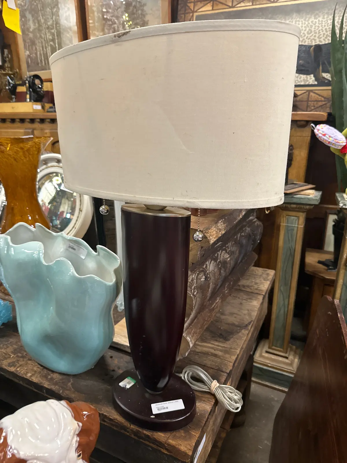 Medium Oval Wood Lamp 1