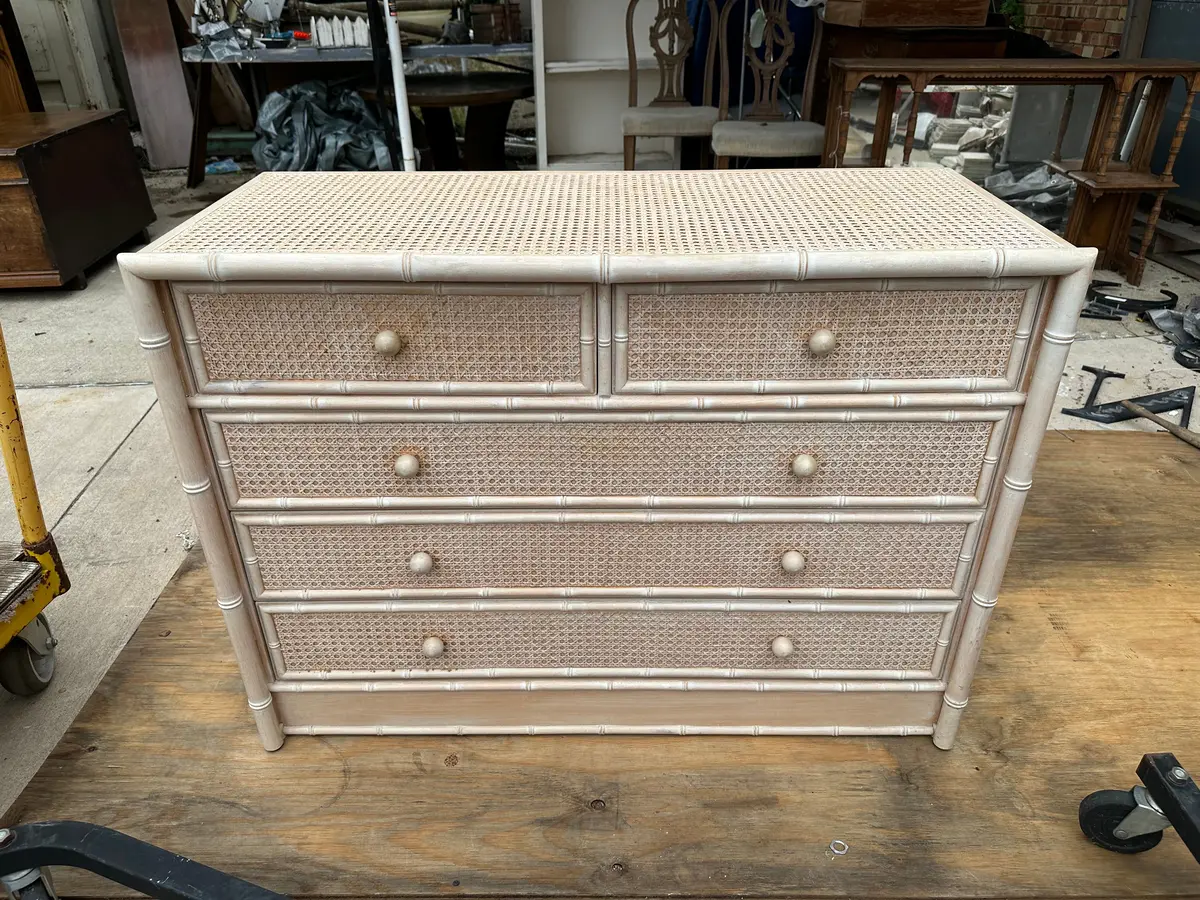 Faux Bamboo Painted Chest 1