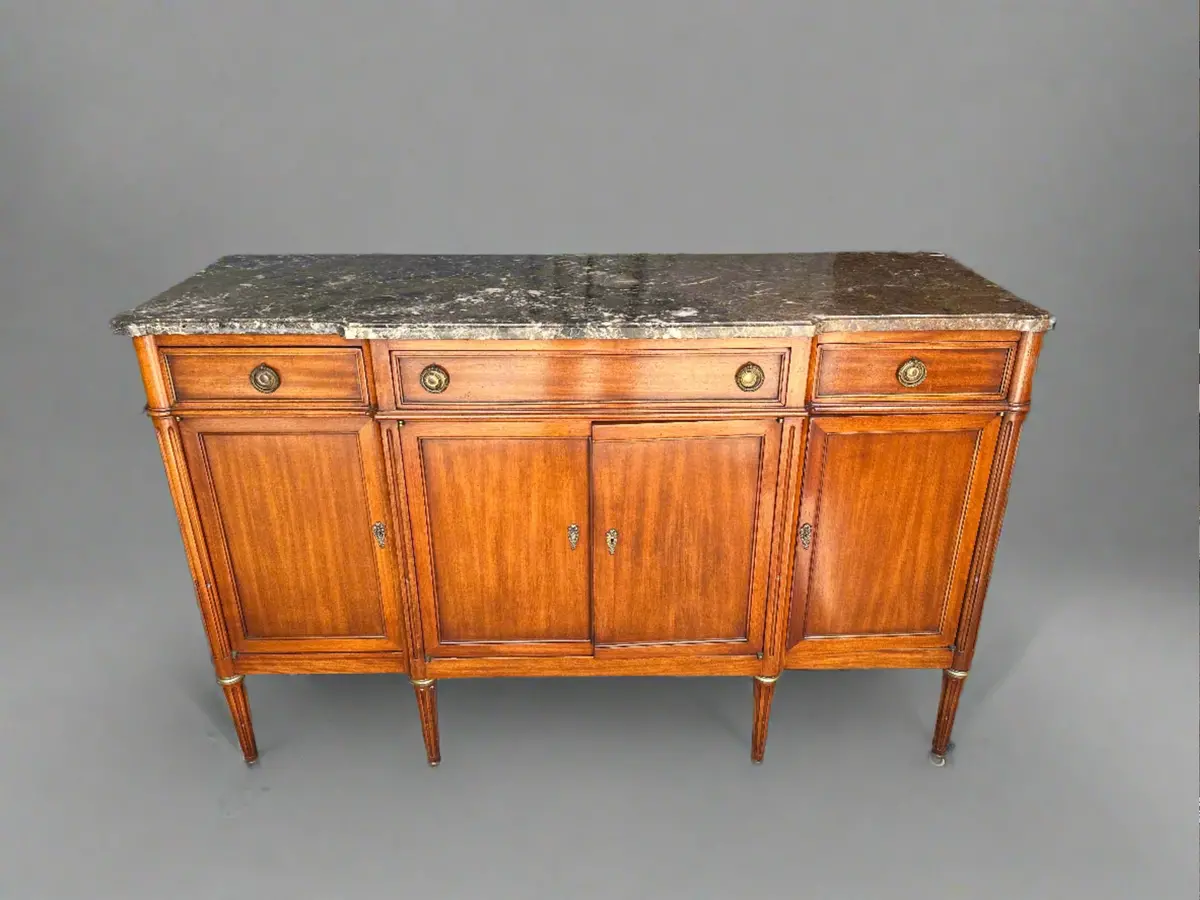 Louis Xvi Brown Marble Top Server 1