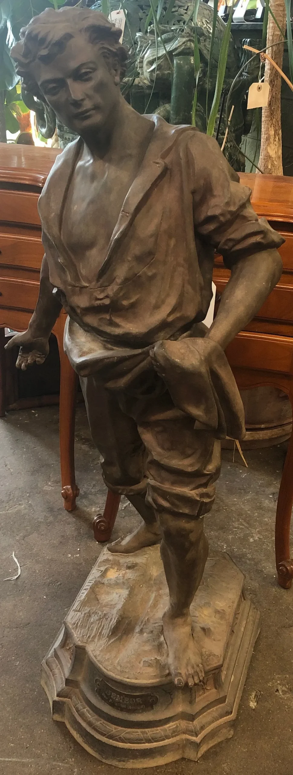 Large 19Th Century Spelter Statue Of "The Sower" By Semeur 1