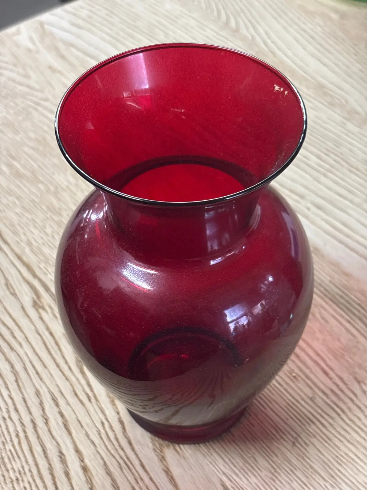 Ruby Glass Shaped Vase 1
