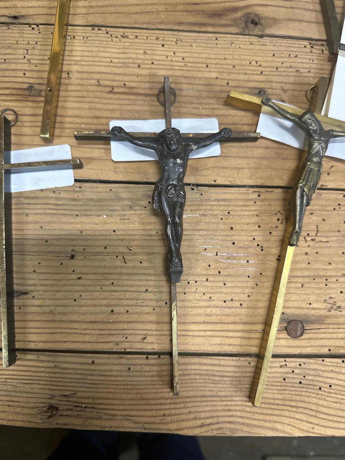 Small Brass Crucifix With Patinated Corpus 1