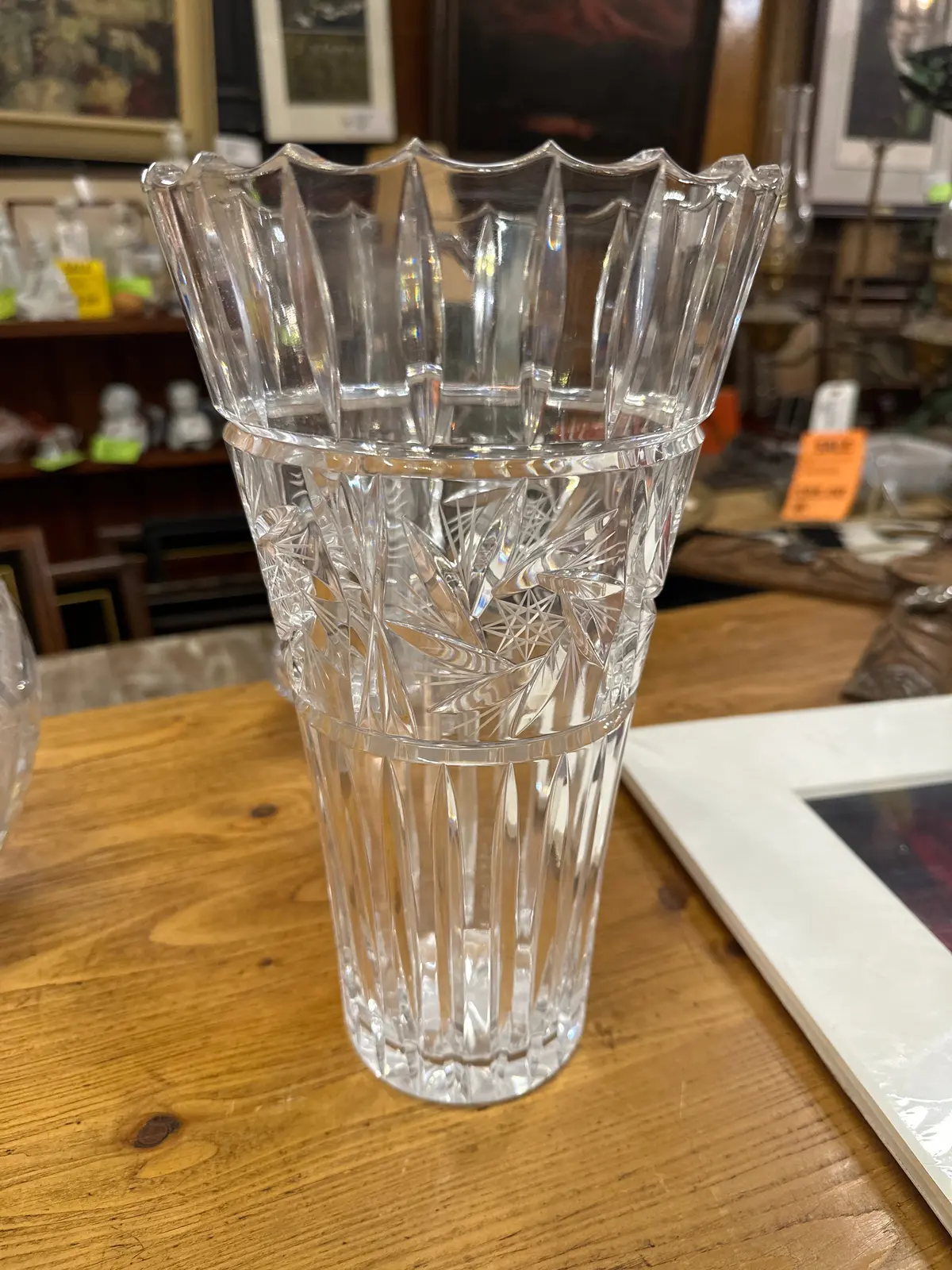 Large Crystal Flared Vase 1
