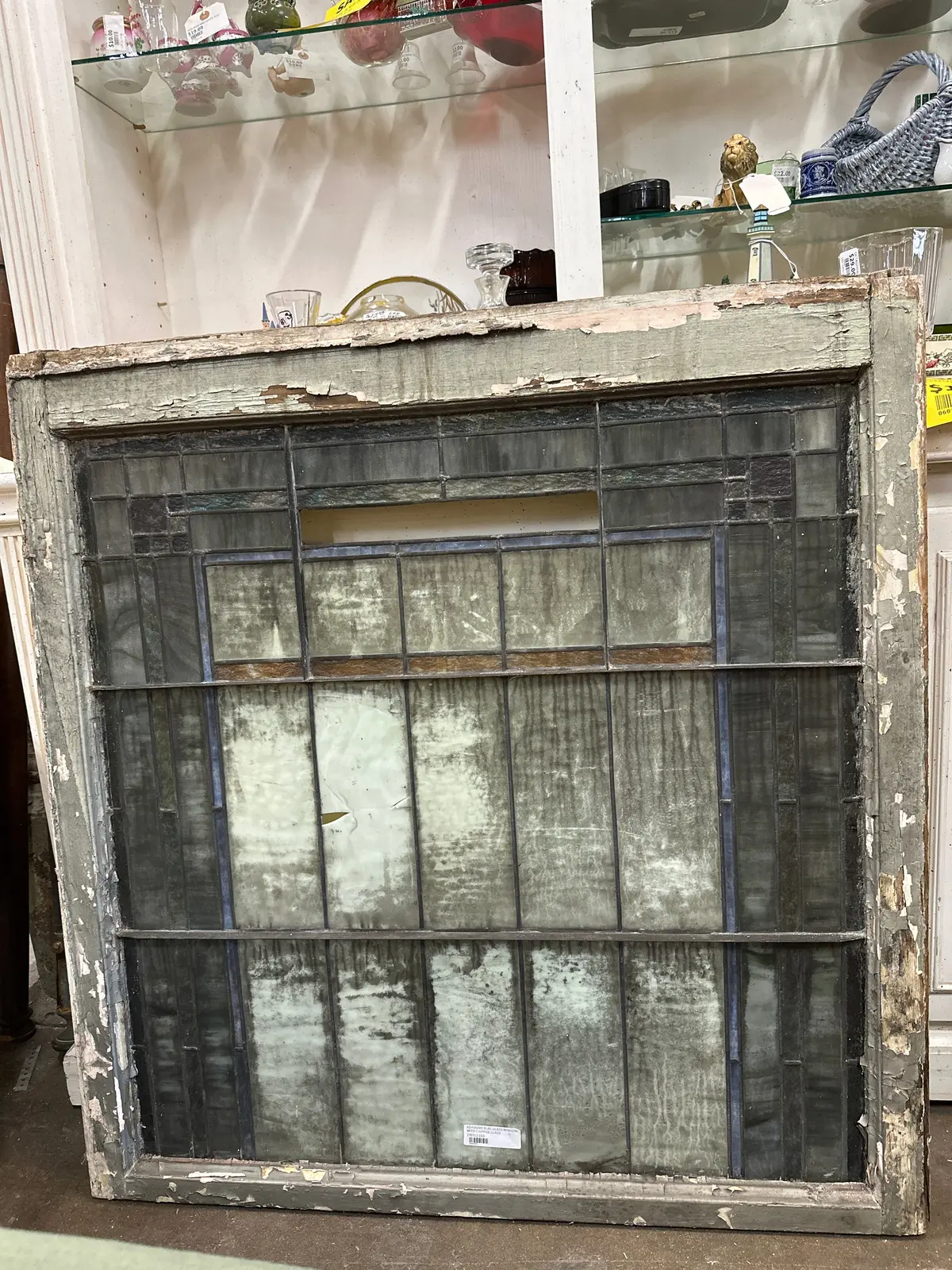 As Found American Stained Glass Window With Chipped Glass 1