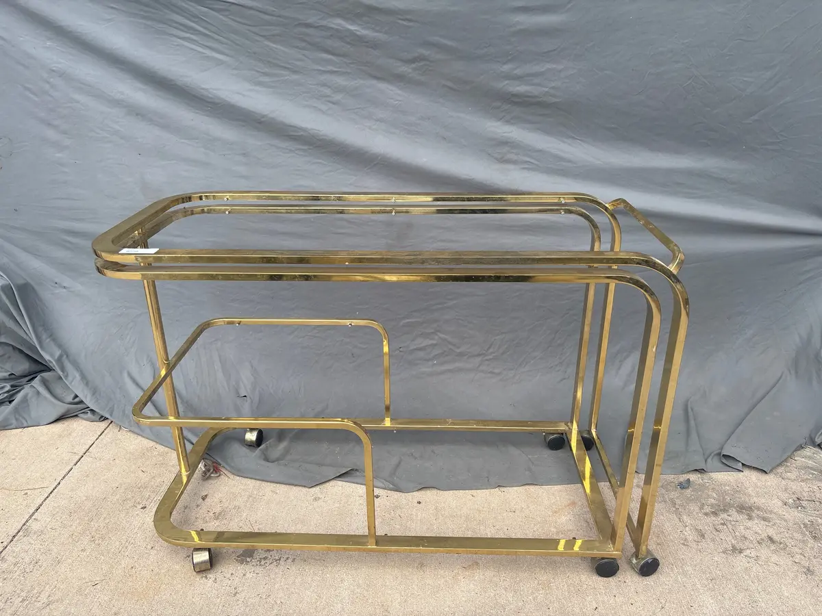 Brass Rolling Cart - No Top 1
