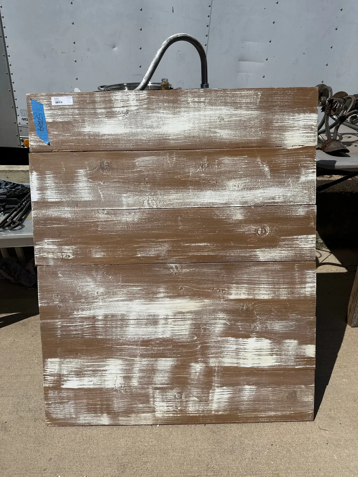 White Painted Distressed Table Top 1