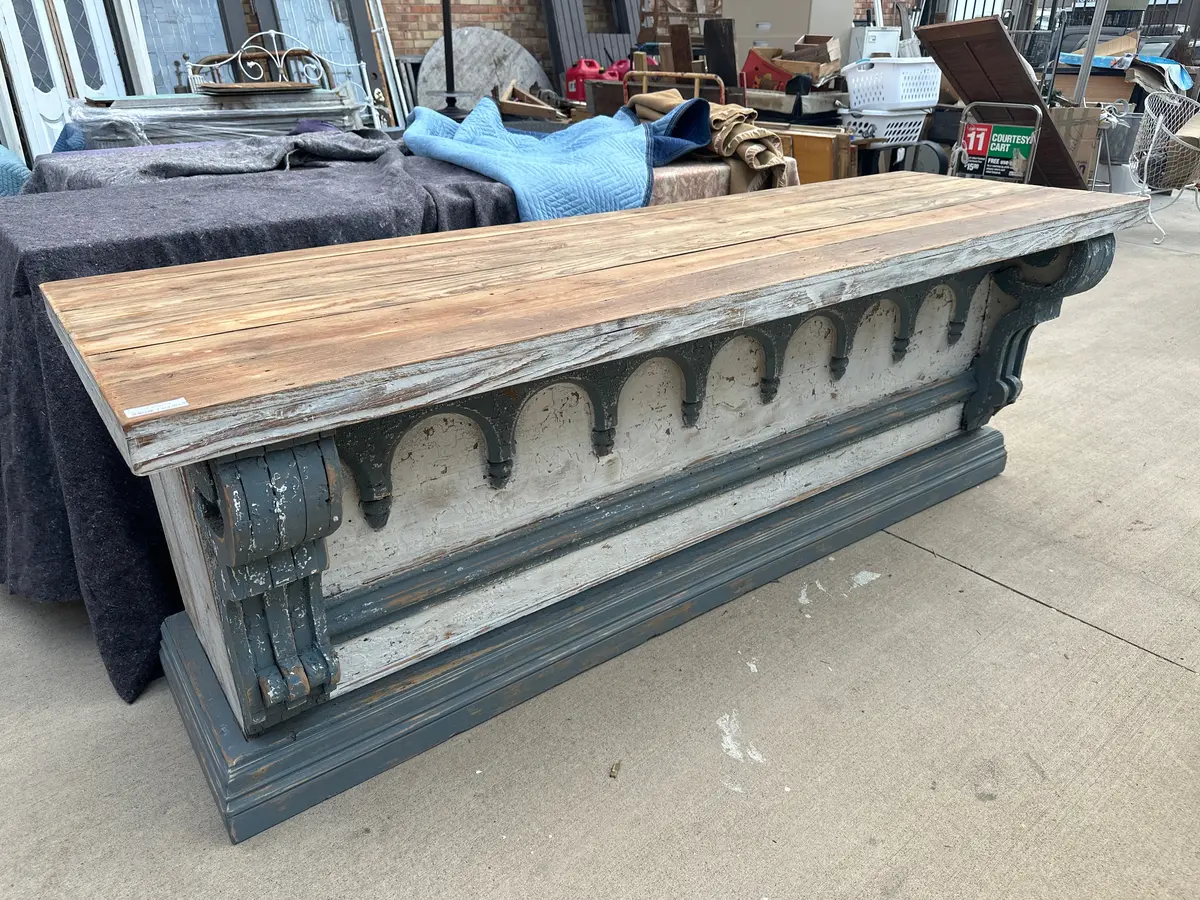 Blue And Gray Painted Counter With Corbels 1
