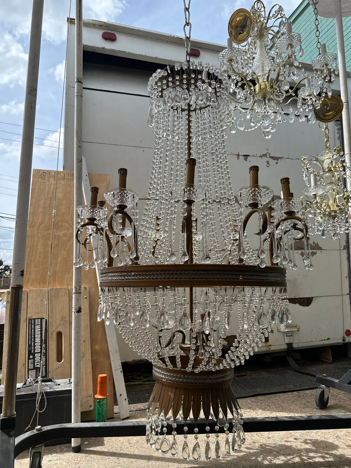 Large Sacropel Style Crystal Prisms Chandelier 1
