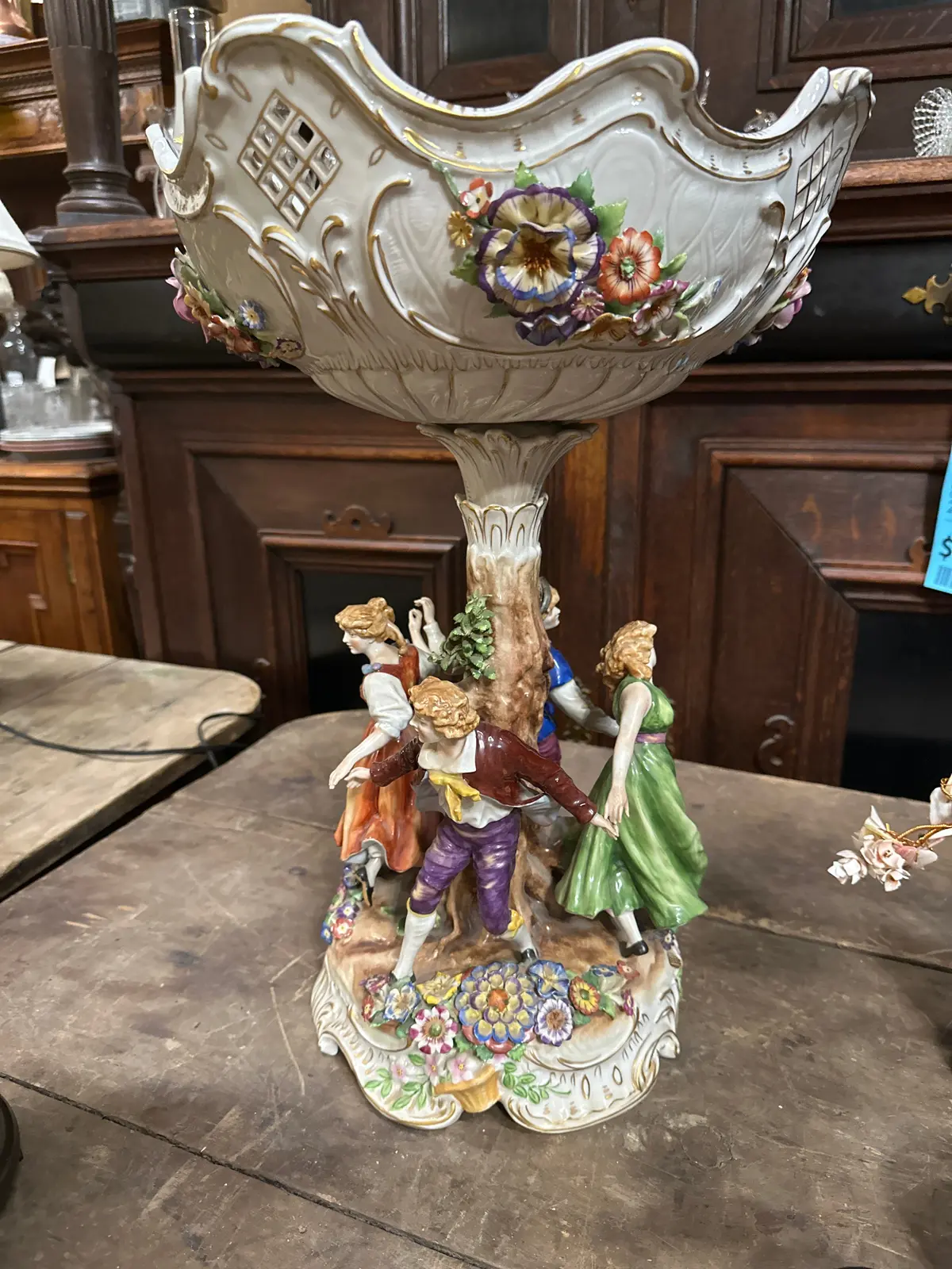 Large Porcelain Figural Compote 1