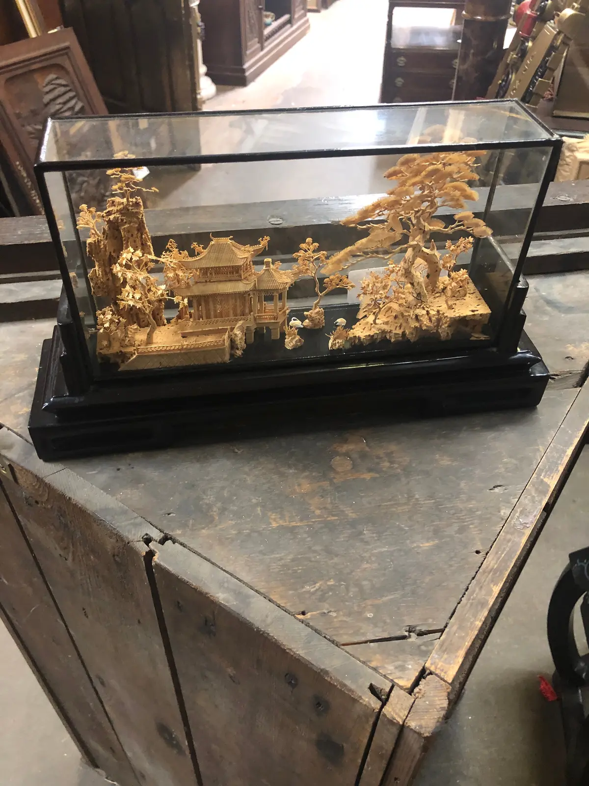 Asian Landscape Sculpture With Pagoda 1