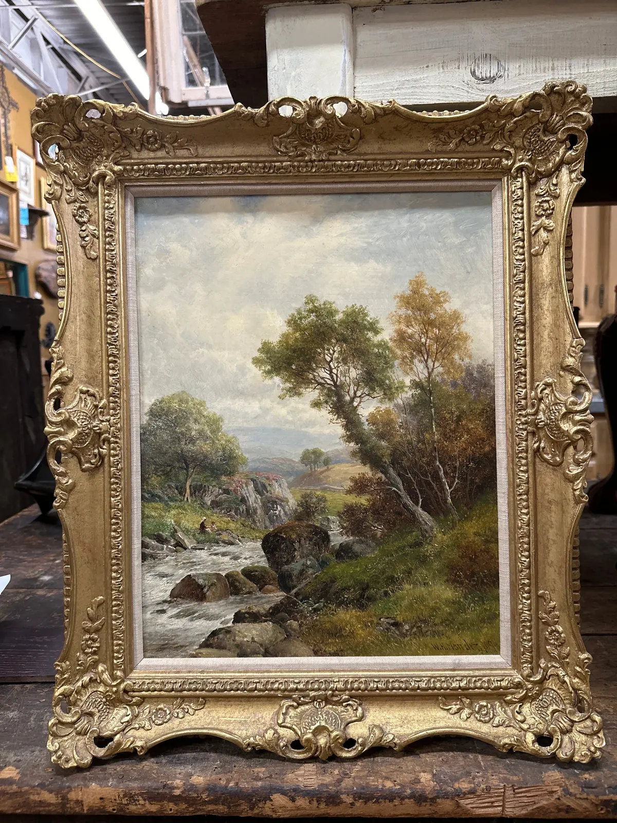 Gilt Framed Vertical Oil Painting 1