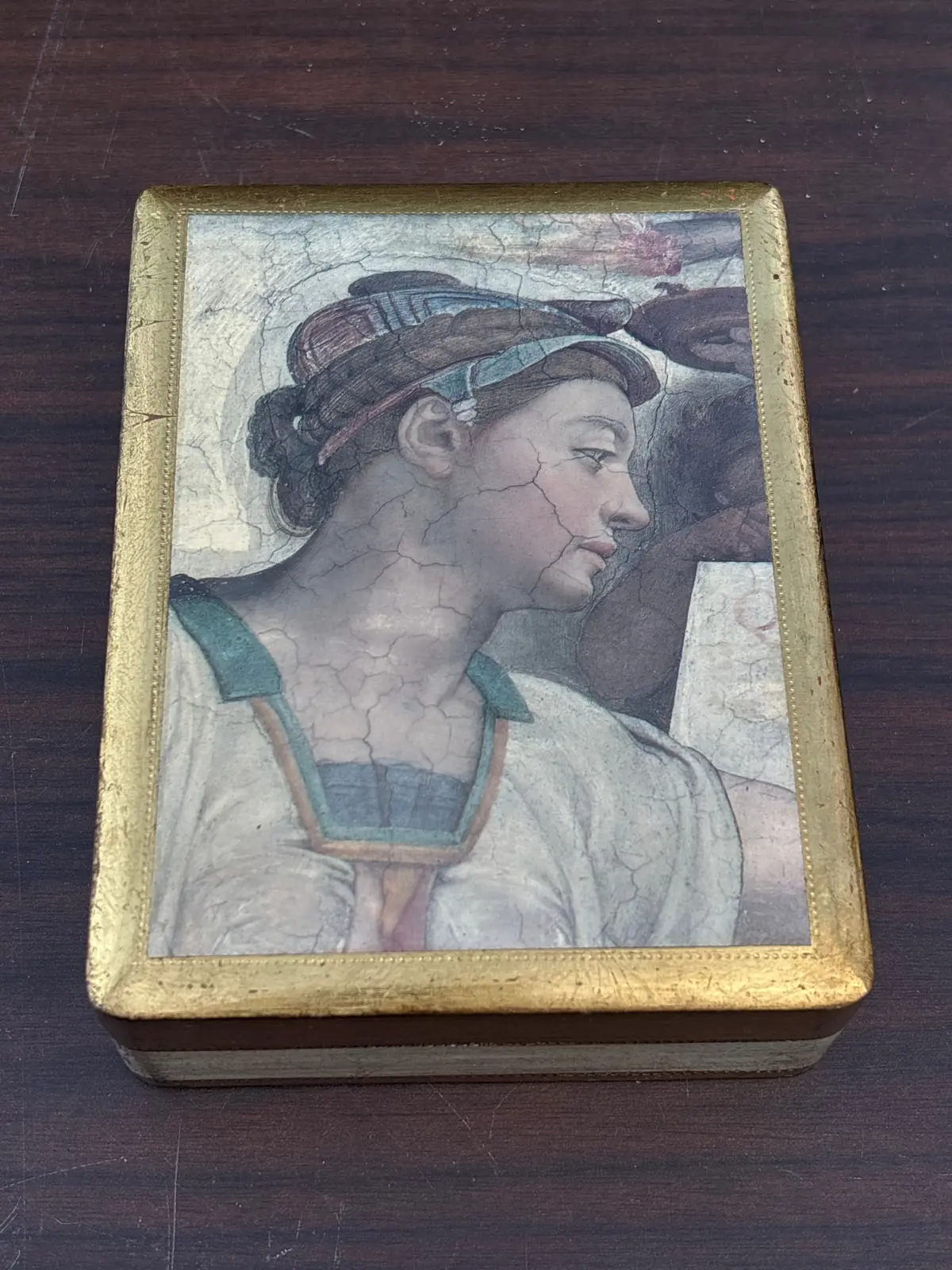 Wood Box With Portait From Florence 1