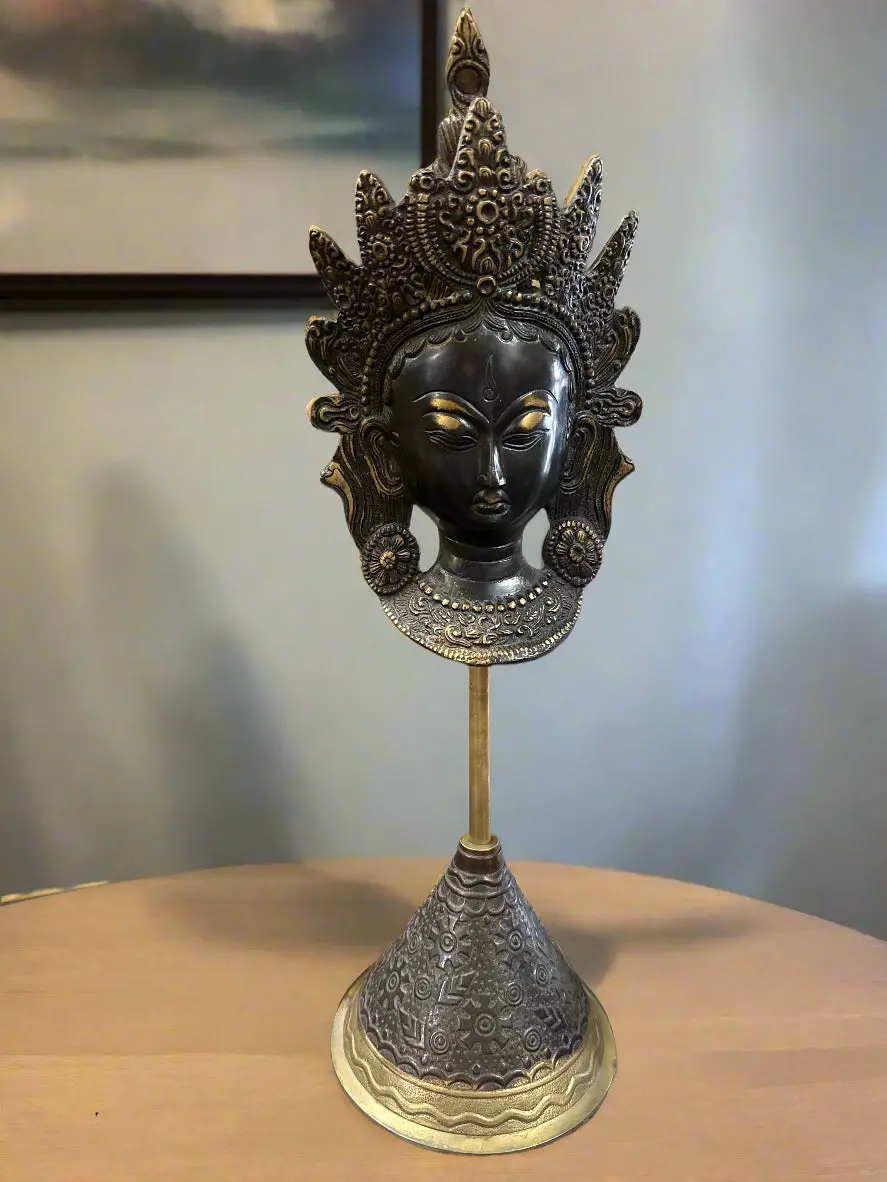 Buddha Bronze Head On Stand 1