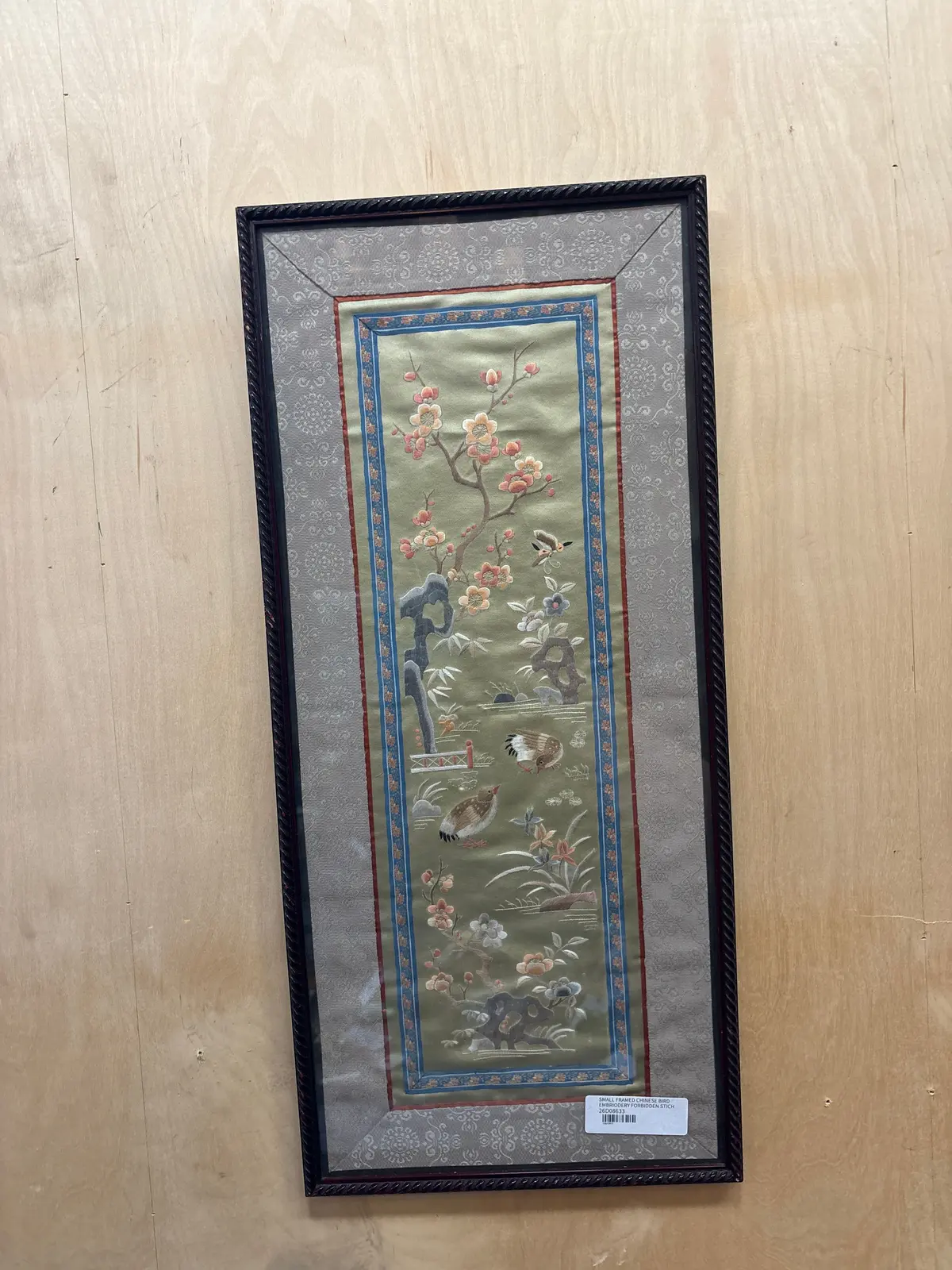 Small Framed Chinese Bird Embriodery Forbidden Stich 1