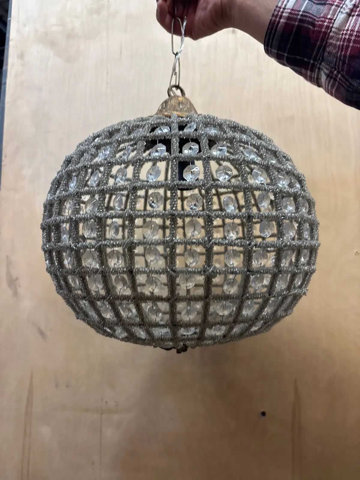 Crystal Bead Ball Form Light Fixture 1