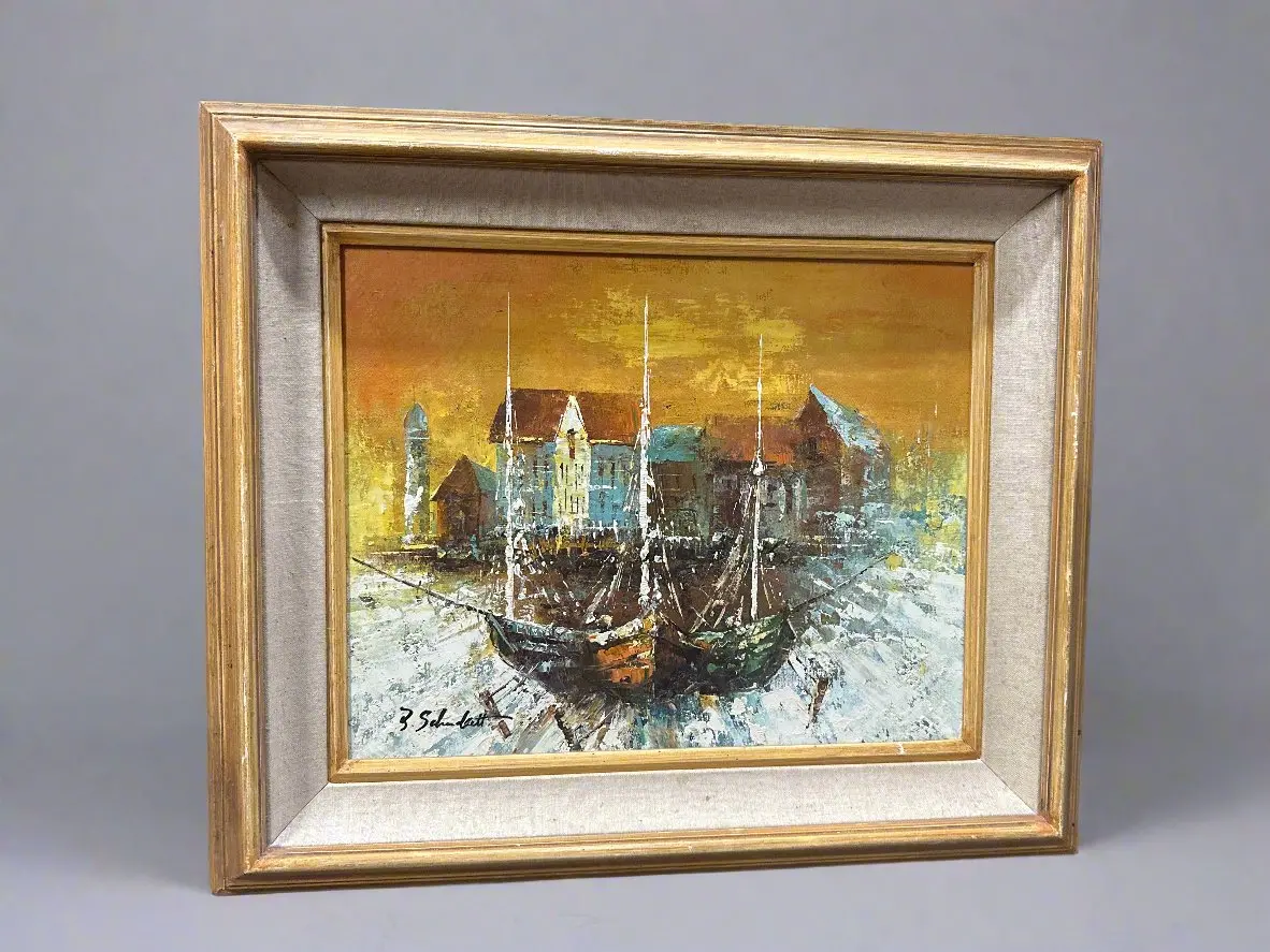 Mcm Harbor Painting Signed 1