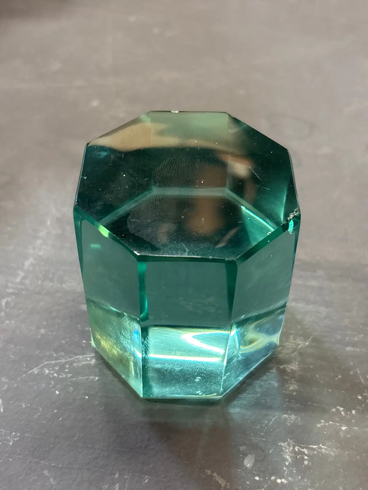 Crystal Aquamarine Octagon Plinth As Found 1