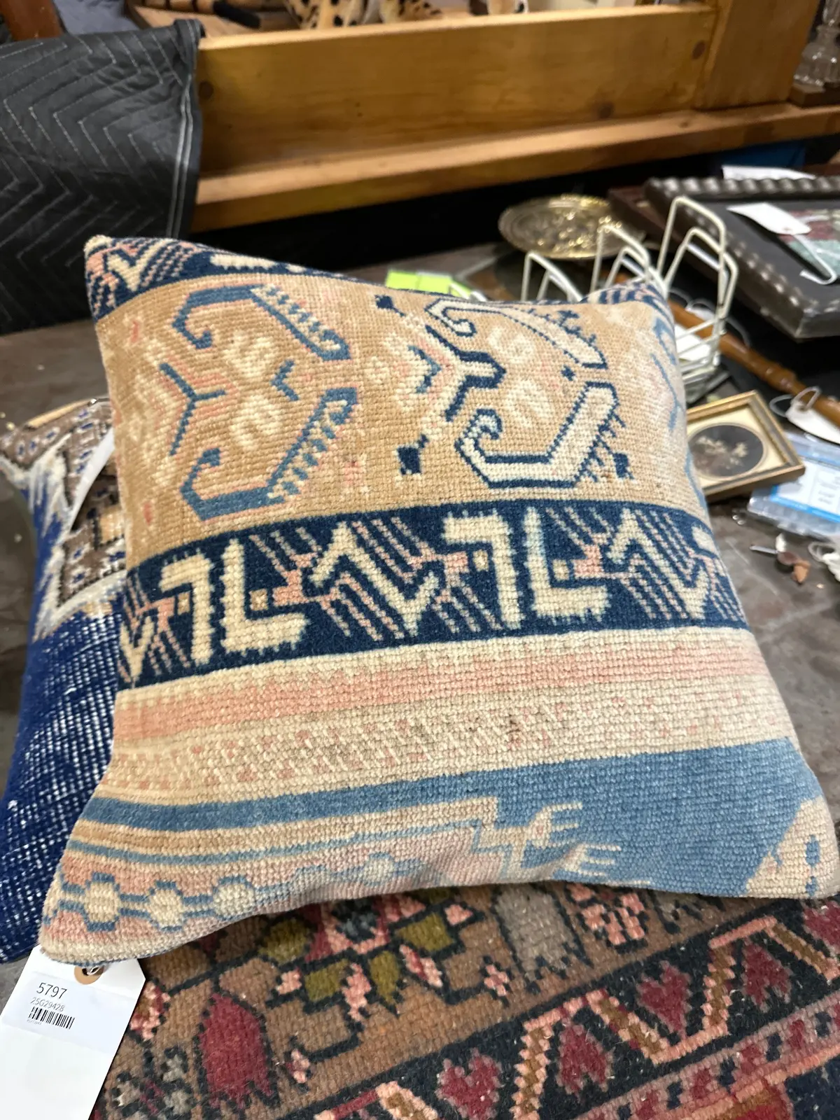 Tapestry Blue Pillow 1