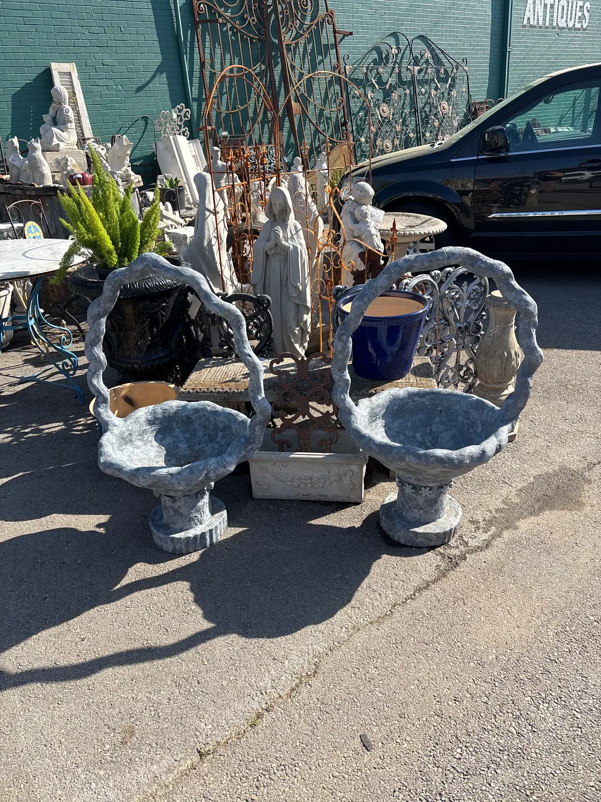 Large Concrete Easter Basket Planter 1 Of 2 1