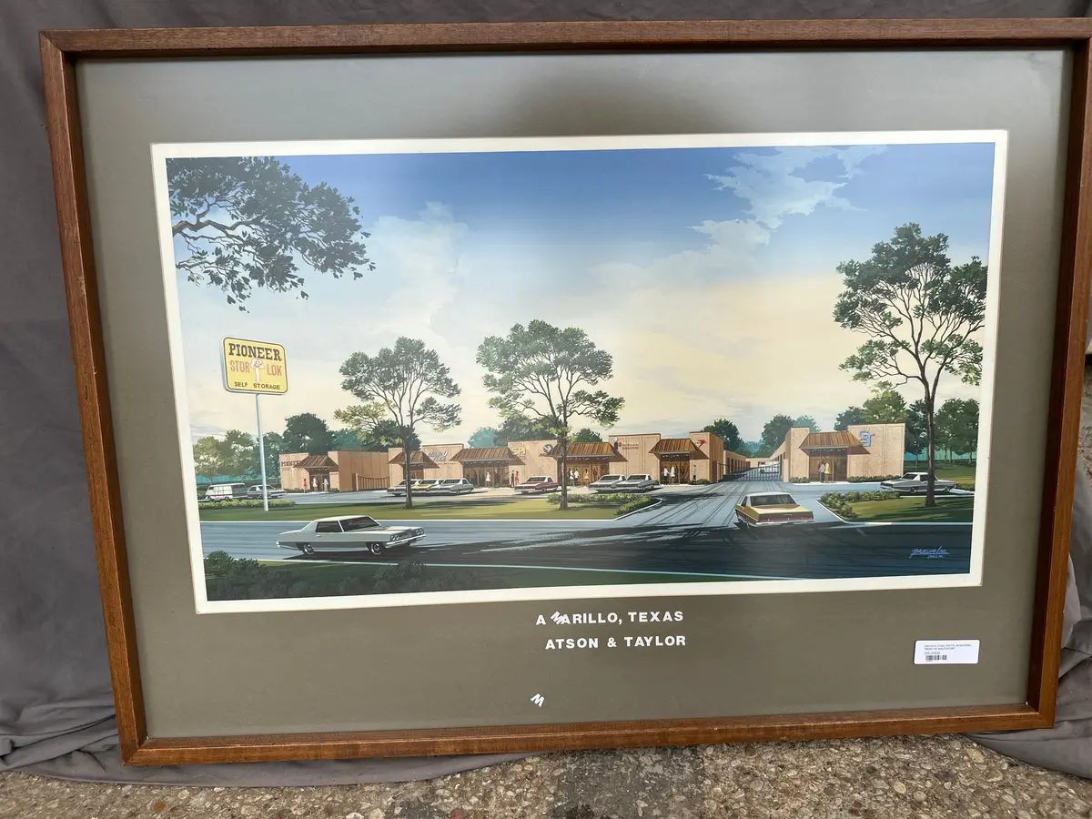 Architectural Pastel Rendering From The Midcentury 1