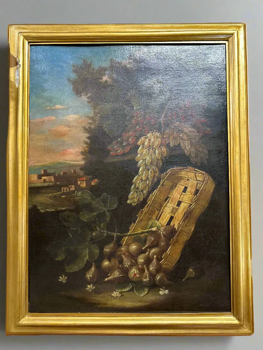 Pair Of Large Italian 18Th Century Still Life Paintings On Canvas 1