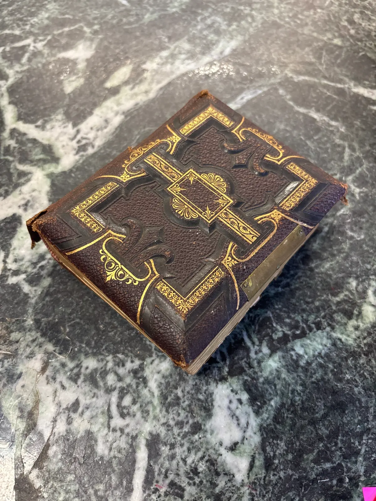 Small Early Embossed Photo Album With As Found Binding 1