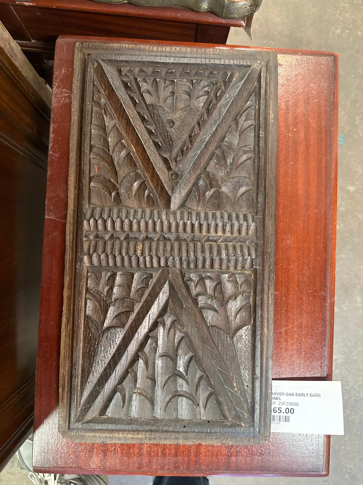Carved Oak Early Dark Panel 1