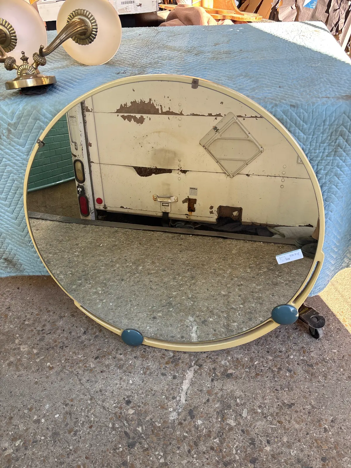 Painted Round Deco Style Mirror 1