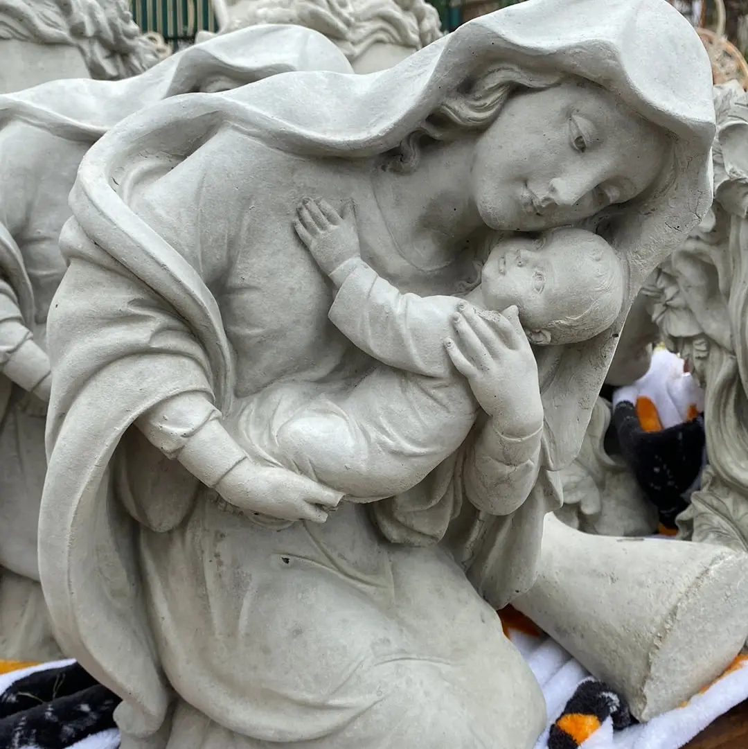 Small Concrete Mary And Jesus 1