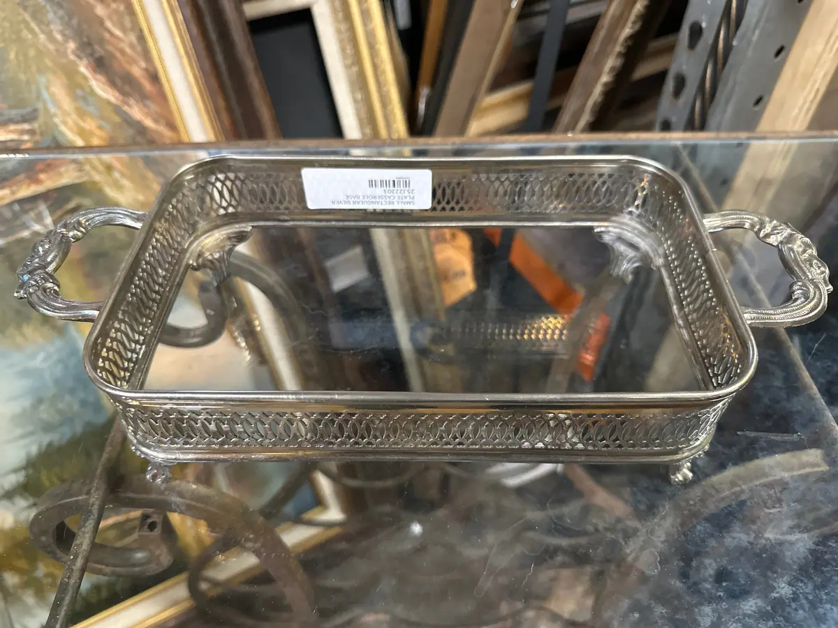 Small Rectangular Silver Plate Casserole Base 1