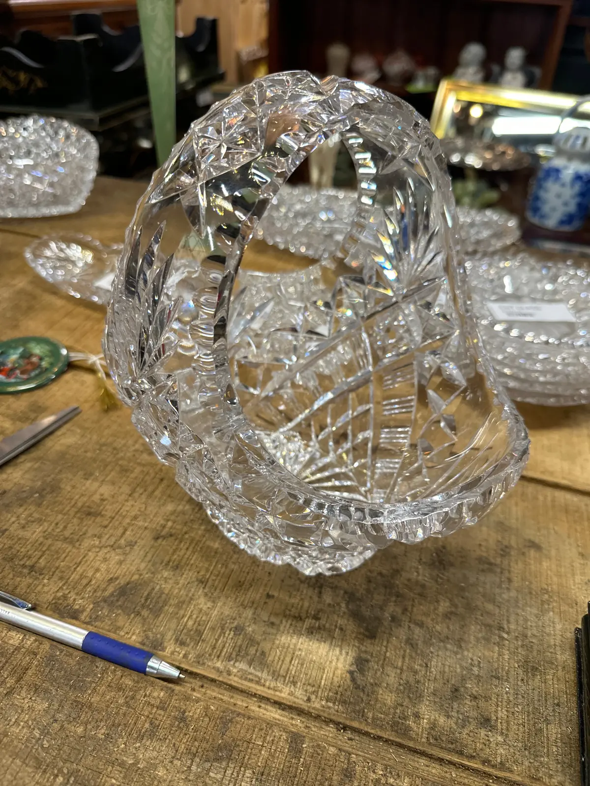 Cut Glass Basket 1