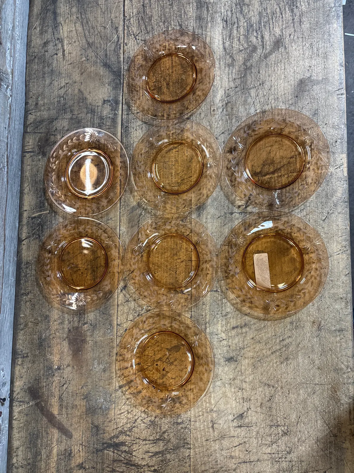 Set Of 8 Amber Plates 1