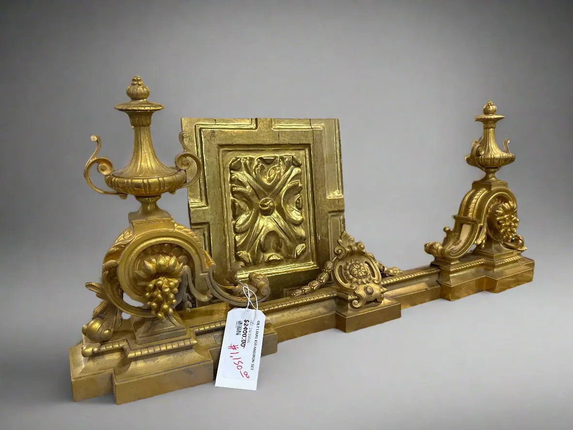 Gilt Louis Xvi Andiron Set 1