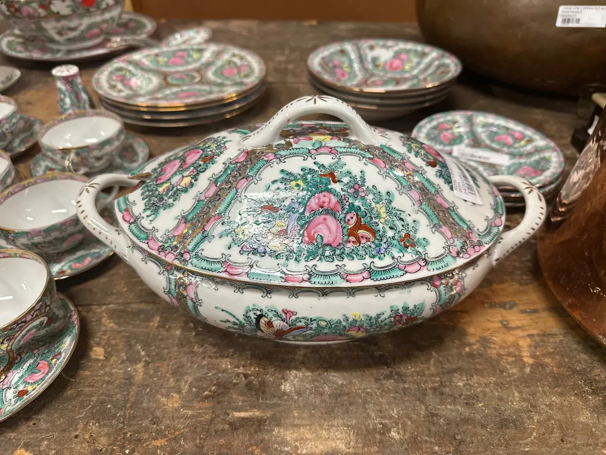 Rose Famille China Covered Dish 1