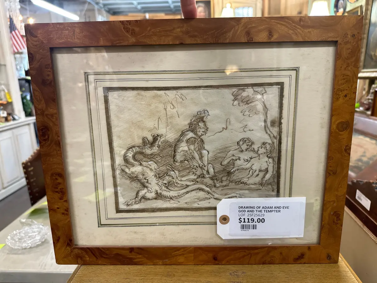 Drawing Of Adam And Eve God And The Tempter 1