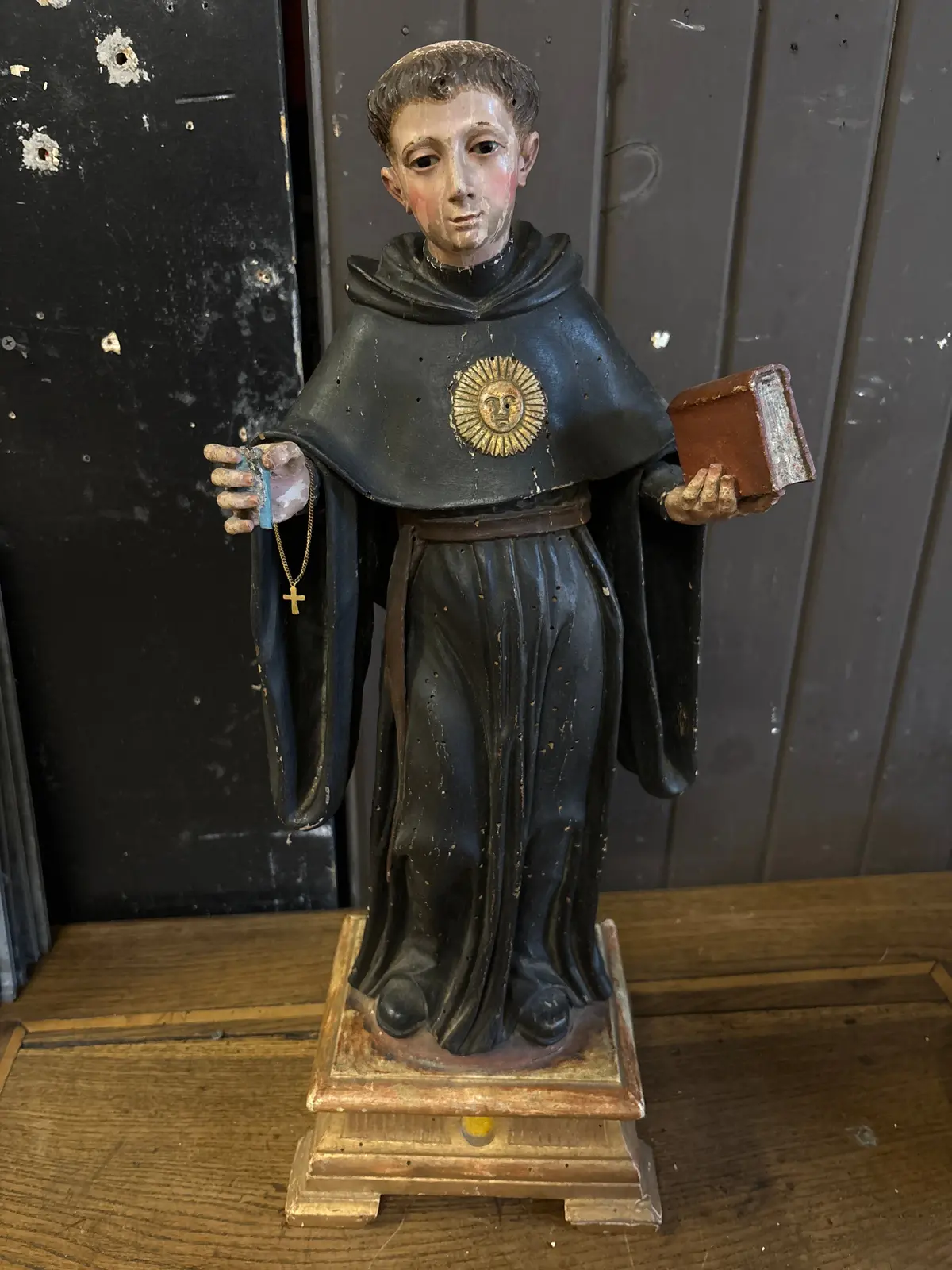 18Th Century Inscribed Saint Statue 1
