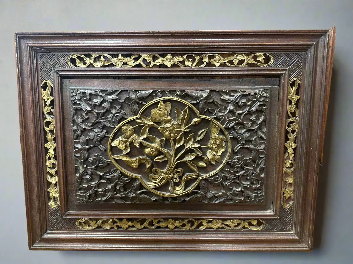 Incise Carved Asian Panel 1